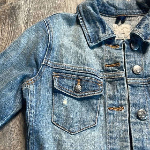 J.Crew Factory Distressed Denim Jacket, size xx small - Picture 3 of 10